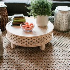 Custom Decor: Carved Wood Tables and Ottomans