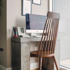 Concrete Desk and Wood Chair