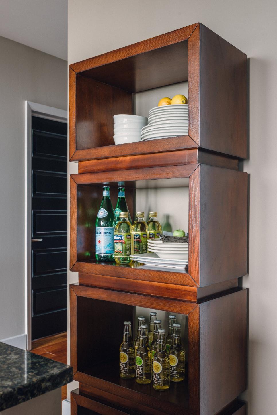 Wood Shelf With Kitchen Items | HGTV
