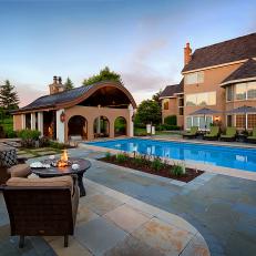 Outdoor Pool and Poolhouse