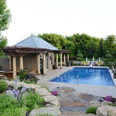 Backyard Pool and Poolhouse