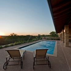 Modern Pool and Patio in Hill Country
