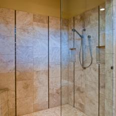 Modern Shower in Hill Country Master Bath