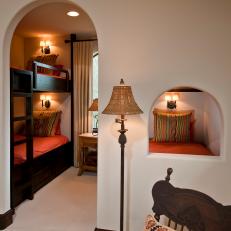 Spanish-Style Guest Room with Bunk Beds