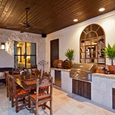 Spanish Outdoor Kitchen and Dining Room