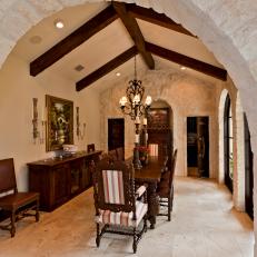 Spanish Dining Room with Arched Doorway