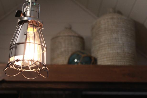 Caged Pendant Light With Edison Bulb