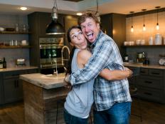 Hosts Chip and Joanna Gaines in the newly renovated Ridley home, as seen on Fixer Upper. (portrait)