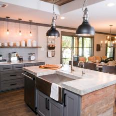 Dual Islands Add Storage and Seating in Renovated Kitchen