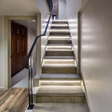 Neutral Staircase With Lighting