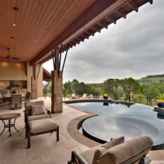 Unique Pool and Hot Tub in Austin Backyard
