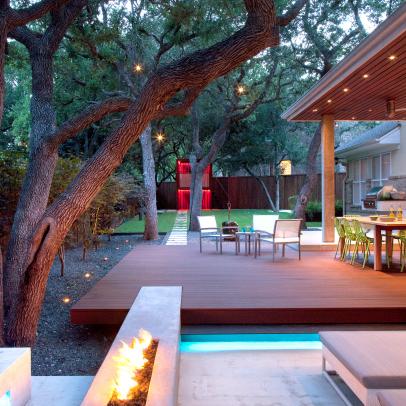 Outdoor Living Space Complements the Home and Existing Landscape