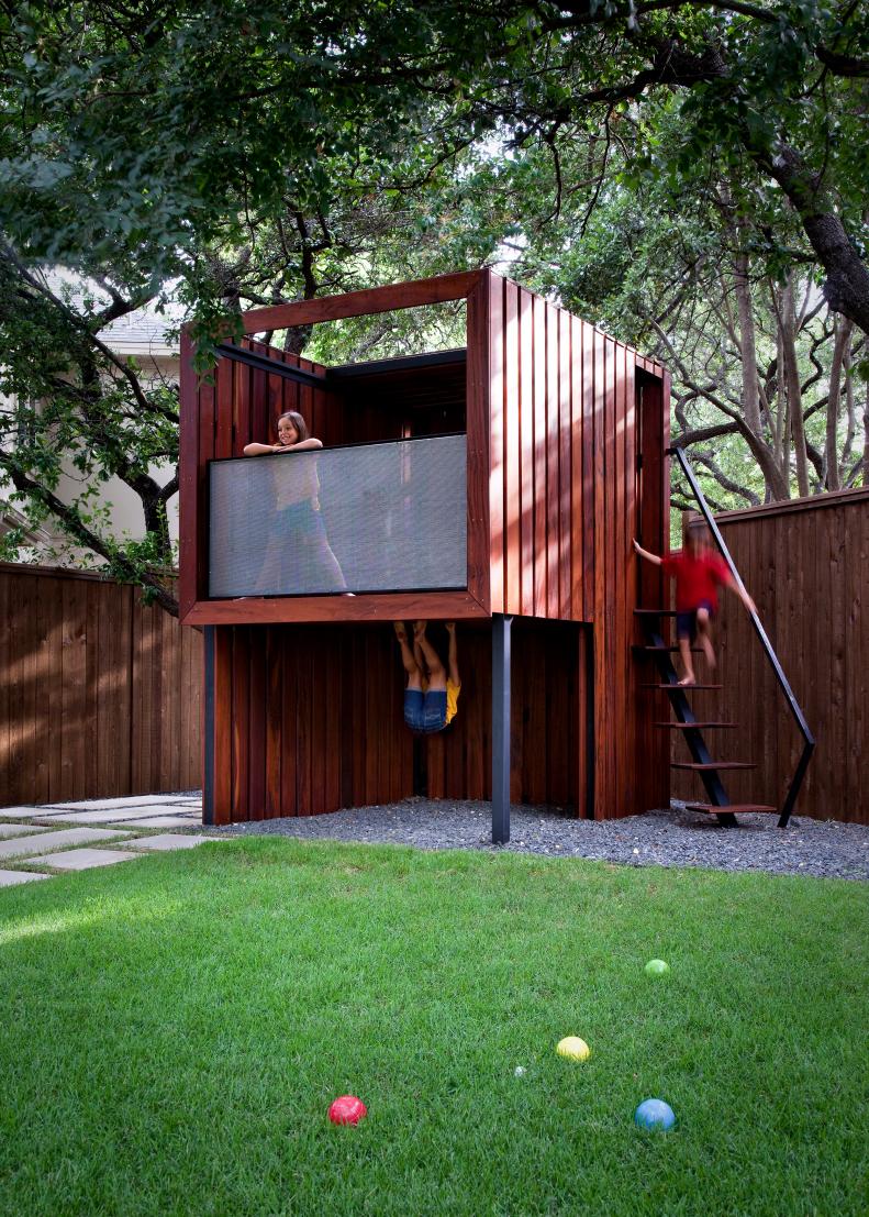 Rectangular Play Structure with Children
