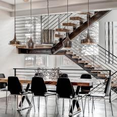 Modern Dining Room With A Wood And Steel Twist
