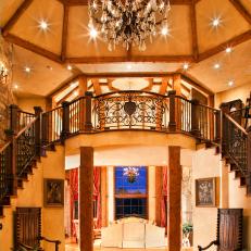 Elegant Grand Foyer With Staircase