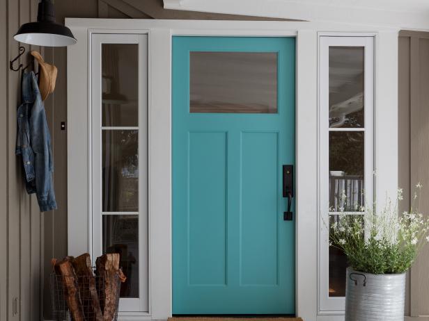 Turquoise Door on Remodeled California Farmhouse