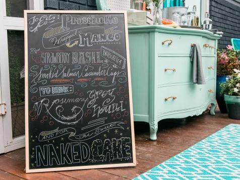 Make Your Own Cafe Chalkboard + Hand-Lettered Party Menu