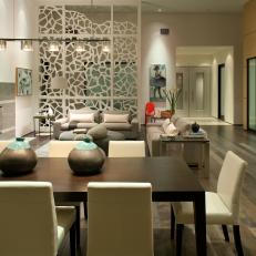Neutral Modern Dining and Living Area