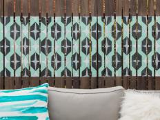 HGTV Spring House 2016 Eye-Catching Fence Mural on Patio