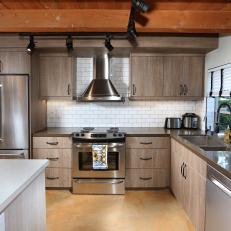 Open Kitchen Blends Rustic, Industrial Elements