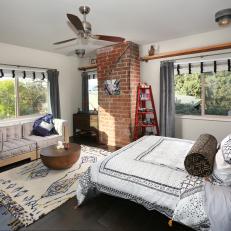 Guest Bedroom with Global, Eclectic Vibe