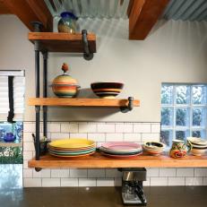 Rustic-Industrial Kitchen with Open Shelving