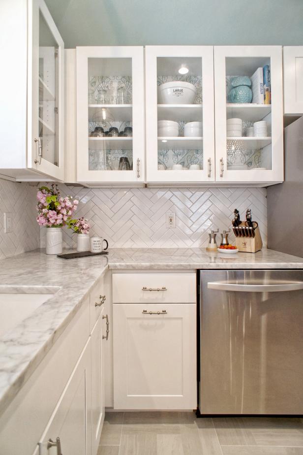 The History Of Subway Tile Our, Grey Kitchen Cabinets With White Subway Tile Backsplash