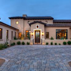 Mediterranean Stucco Home With Spanish Tile Rooftop