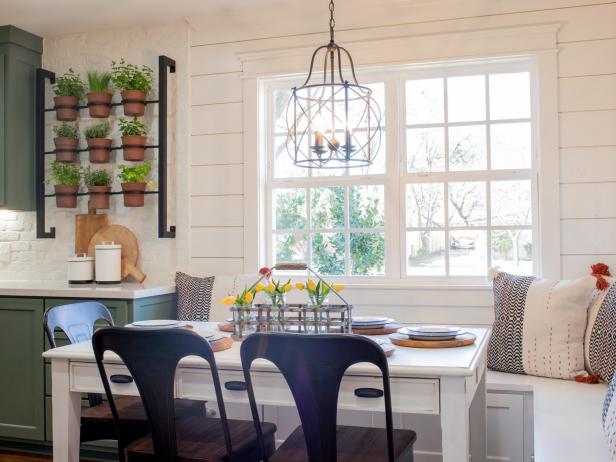 White Country Breakfast Nook