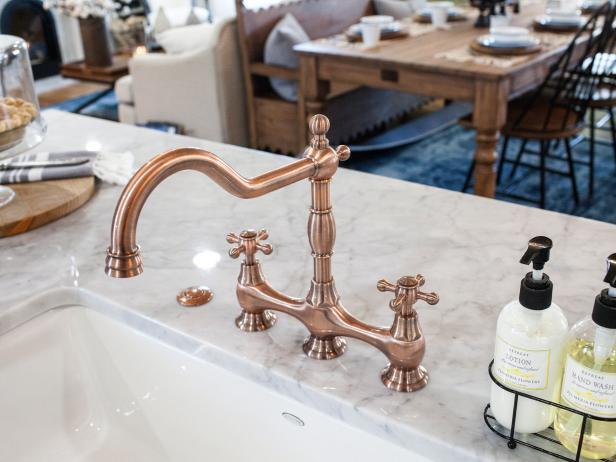 Kitchen With Copper Faucet