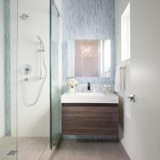 Small Bathroom With Space-Saving Shower