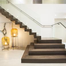 Modern Stairway With Glass Railing