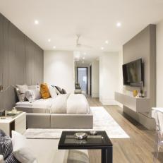 Streamlined Gray and White Master Suite
