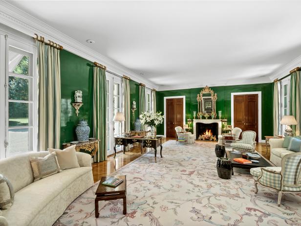 Classic Jade  Green Living  Room  is Sophisticated HGTV