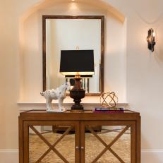 Mirrored Wood Console Table 