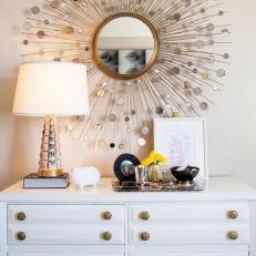 White Dresser and Sunburst Mirror