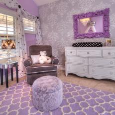 Purple Bedroom Photos Hgtv Purple Nursery With Polka Dot Curtains