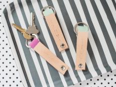 Time to learn how to drive! Give them the coolest key chain around to keep their new keys on by making this personalized, leather key ring.