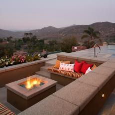 Contemporary Patio With Fire Pit