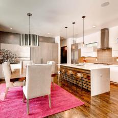 Contemporary Kitchen with An Pop of Pink