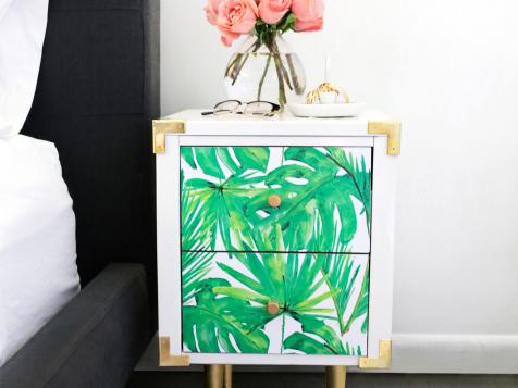 How to Make a DIY Wallpaper-Decal Nightstand