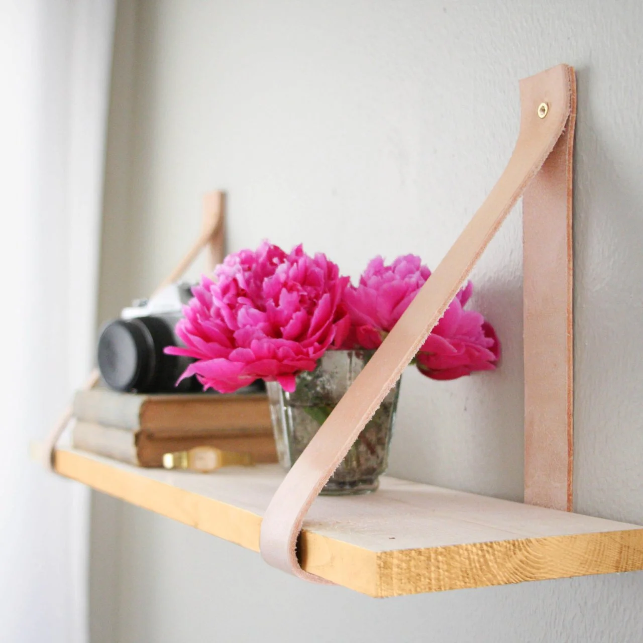 How to Make a DIY Leather Strap Shelf HGTV
