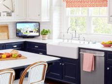 Navy and White Cabinets