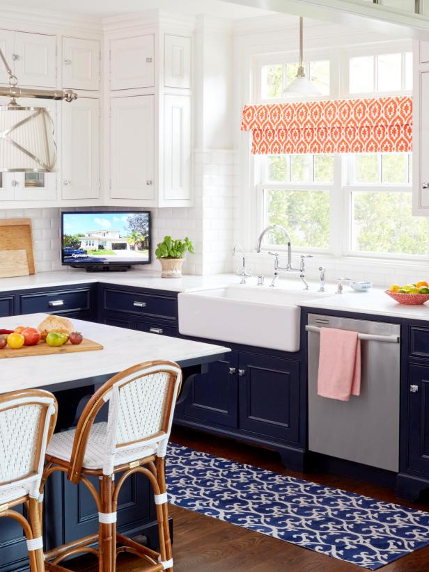 Navy and White Cabinets