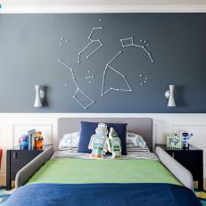Boys Space Inspired Bedroom With Constellation Wall