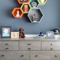 Hexagon Shelf in Boys Space Inspired Room
