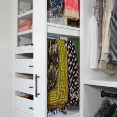 Colorful Scarves in Walk-In Closet