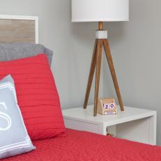 Lamp on Nightstand in Contemporary Bedroom