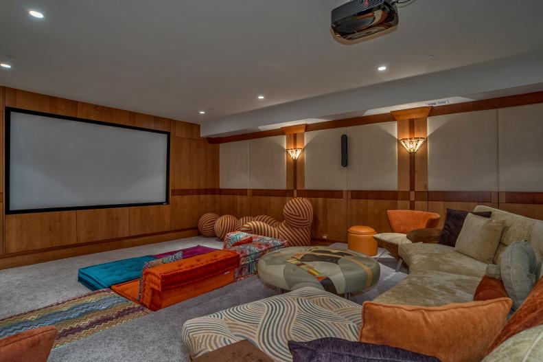 Neutral Craftsman Home Theater