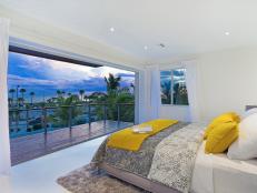 White Contemporary Beachfront Bedroom 